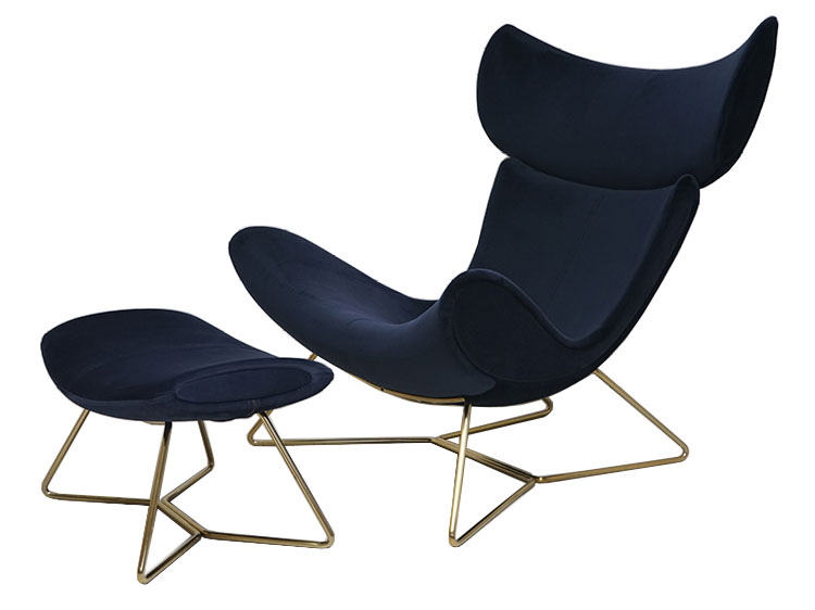 Lounge Chair with Ottoman (Fabric) (Used)